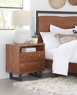 Aspen 24" Two Drawer Nightstand in Walnut by Home Trends & Design at Eve Furniture