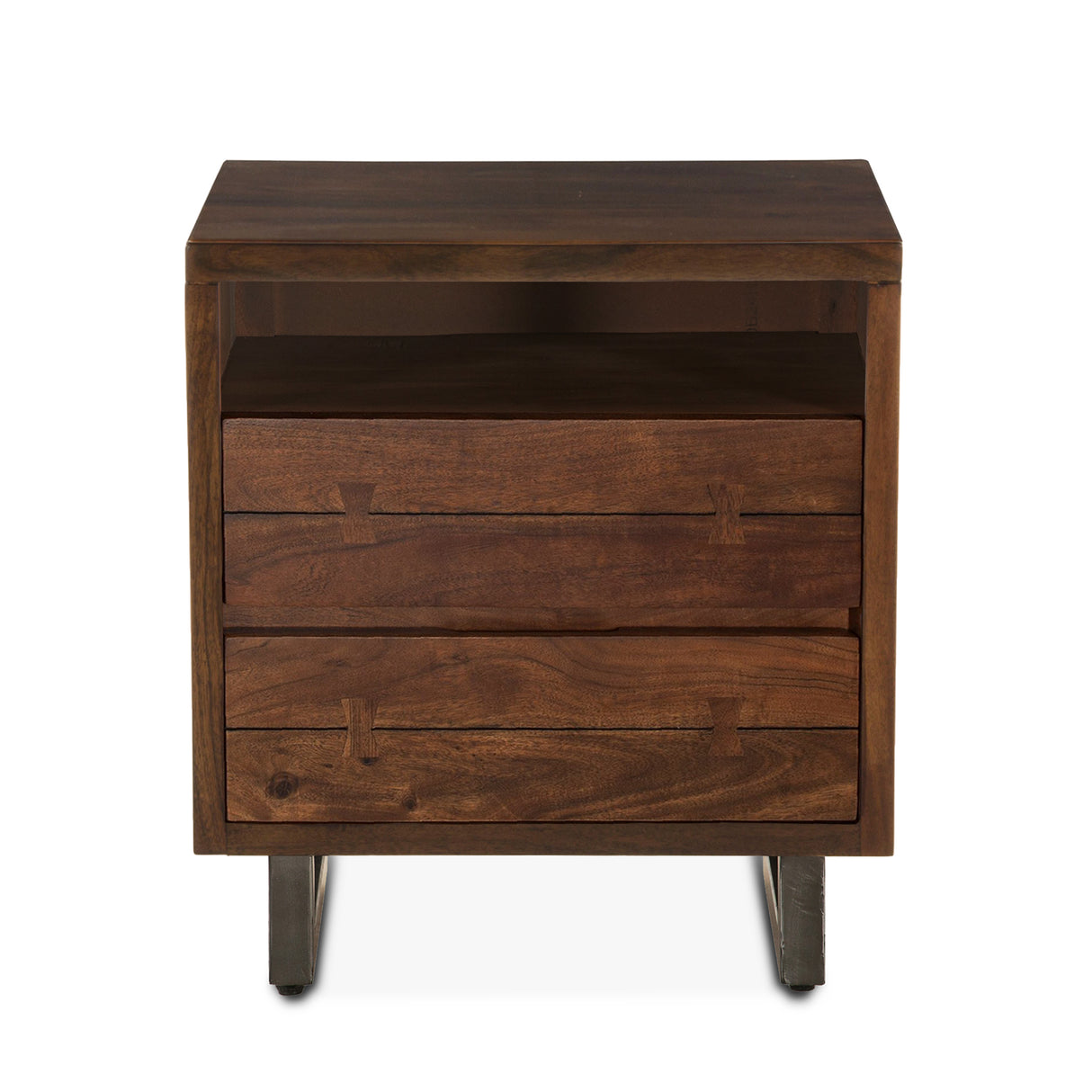 Aspen 24" Two Drawer Nightstand in Walnut by Home Trends & Design at Eve Furniture