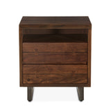Aspen 24" Two Drawer Nightstand in Walnut by Home Trends & Design at Eve Furniture