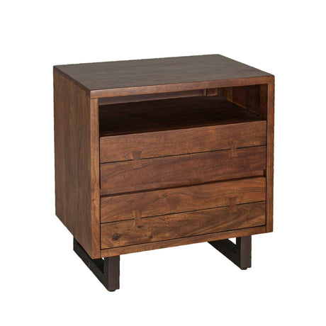 Aspen 24" Two Drawer Nightstand in Walnut by Home Trends & Design at Eve Furniture