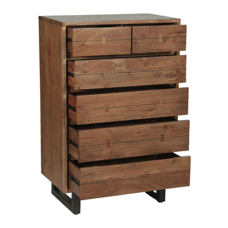 Aspen 34" Tall Chest in Smoked Acacia by Home Trends & Design at Eve Furniture