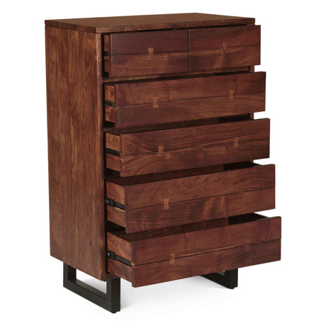 Aspen 34" Tall Chest in Walnut by Home Trends & Design at Eve Furniture