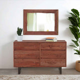 Aspen 43" Mirror Frame in Walnut by Home Trends & Design at Eve Furniture