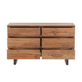 Aspen 58" Six Drawer Dresser in Smoked Acacia by Home Trends & Design at Eve Furniture