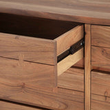 Aspen 58" Six Drawer Dresser in Smoked Acacia by Home Trends & Design at Eve Furniture