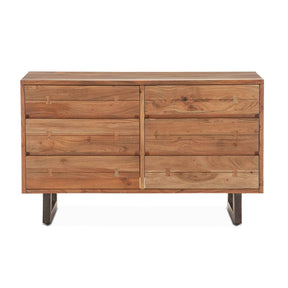Aspen 58" Six Drawer Dresser in Smoked Acacia by Home Trends & Design at Eve Furniture