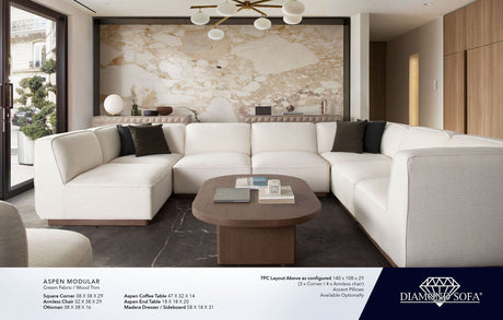 Aspen Almond Oak Coffee Table by Diamond Sofa at Eve Furniture