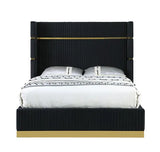 Aspen Black Velvet King Platform Bed by New Era Innovations at Eve Furniture