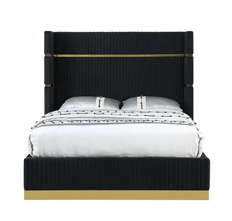 Aspen Black Velvet King Platform Bed by New Era Innovations at Eve Furniture