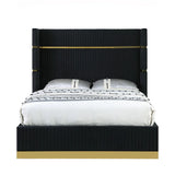 Aspen Black Velvet King Platform Bed by New Era Innovations at Eve Furniture