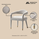 Aspen Dining Armchair in Silver Lining by Manhattan Comfort at Eve Furniture