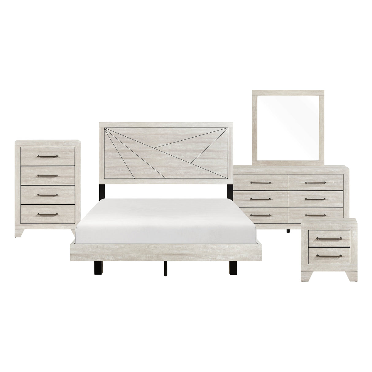 Aspen Gray Oak Youth Panel Bedroom Set by Homelegance at Eve Furniture