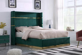 Aspen Green Velvet King Platform Bed by New Era Innovations at Eve Furniture