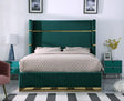 Aspen Green Velvet King Platform Bed by New Era Innovations at Eve Furniture