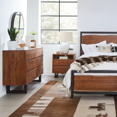 Aspen Queen Bed in Walnut by Home Trends & Design at Eve Furniture
