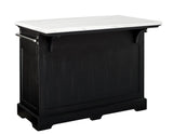 Aspen Ebony/White Marble Top Kitchen Island Set by Steve Silver at Eve Furniture
