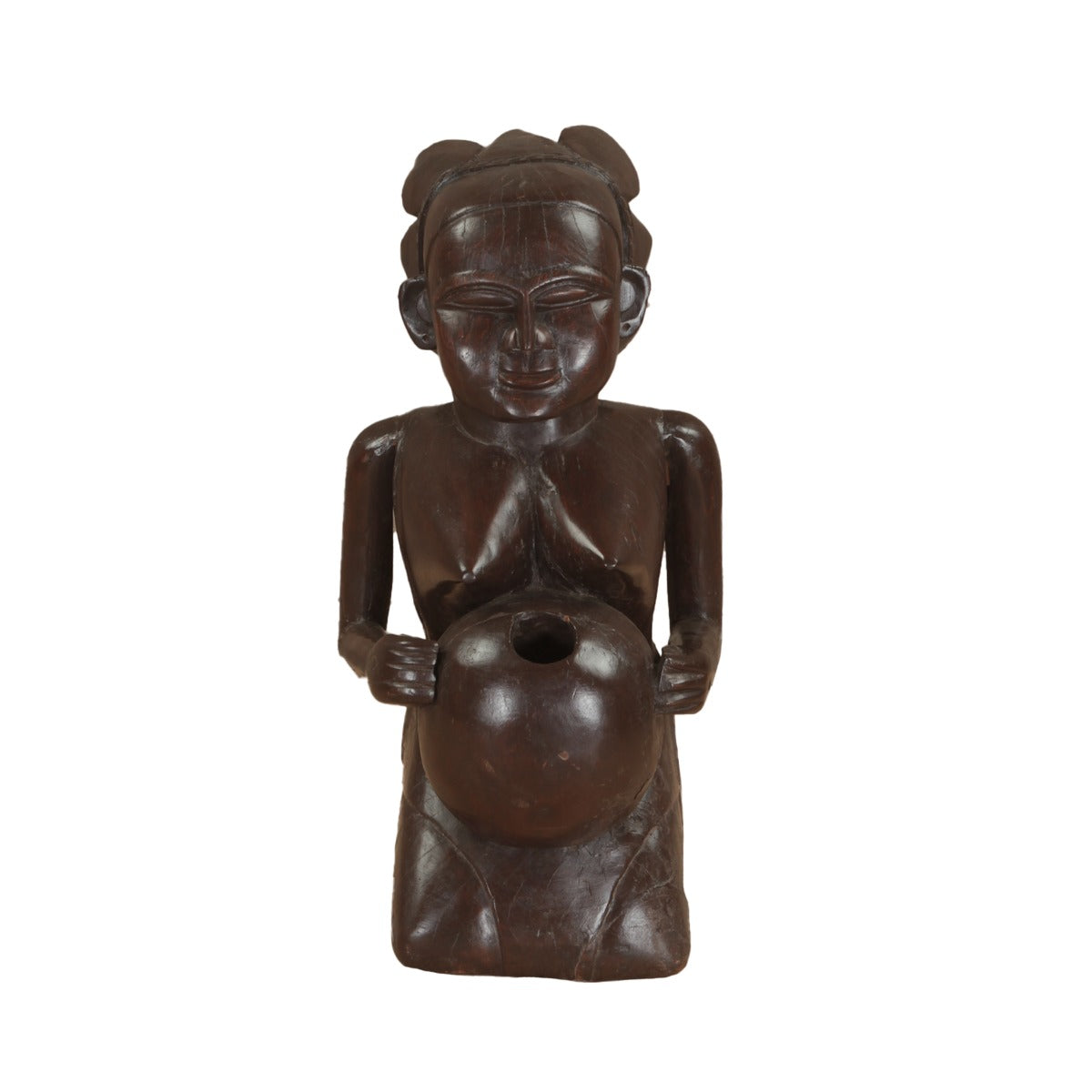 Assorted Wooden Statue of a Woman with Bowl by Home Trends & Design at Eve Furniture