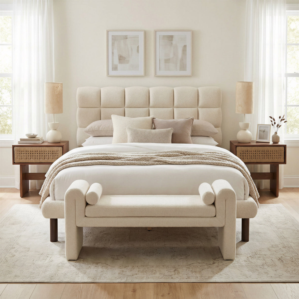 Astar Beige Bench by Zuomod at Eve Furniture