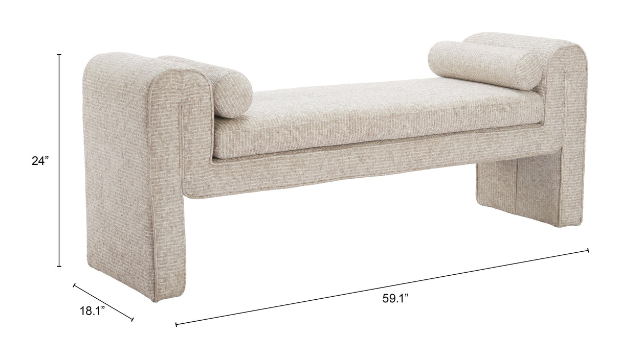 Astar Beige Bench by Zuomod at Eve Furniture