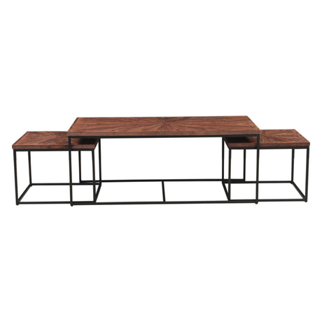 Aster 47" Nesting Coffee Tables in Sunburst Brownstone by Home Trends & Design at Eve Furniture