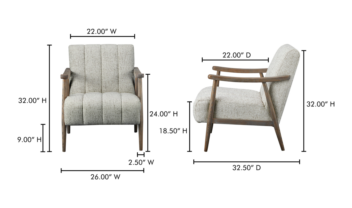 Aster Accent Chair Pebbled Beige by Moe's Home at Eve Furniture