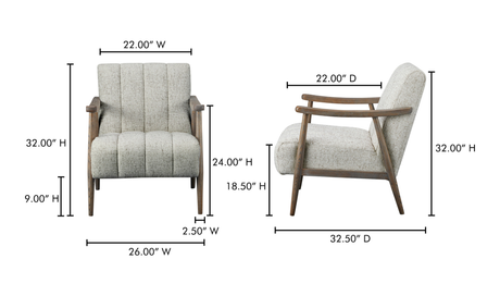 Aster Accent Chair Pebbled Beige by Moe's Home at Eve Furniture