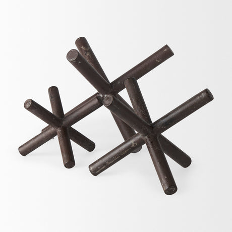 Astericks II (Medium) 8L x 7W Brown Metal Decor Object by Mercana at Eve Furniture