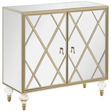 Astilbe Mirror/Champagne 2-Door Accent Cabinet