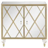 Astilbe Mirror/Champagne 2-Door Accent Cabinet