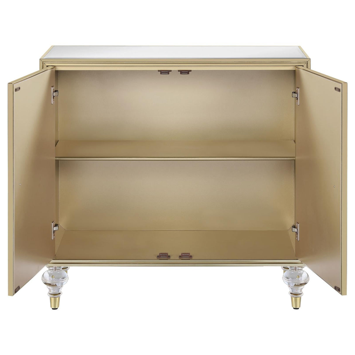 Astilbe Mirror/Champagne 2-Door Accent Cabinet