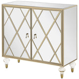 Astilbe Mirror/Champagne 2-Door Accent Cabinet