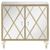 Astilbe Mirror/Champagne 2-Door Accent Cabinet by Coaster at Eve Furniture