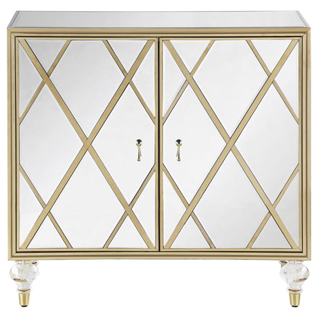 Astilbe Mirror/Champagne 2-Door Accent Cabinet by Coaster at Eve Furniture