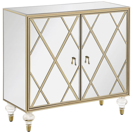 Astilbe Mirror/Champagne 2-Door Accent Cabinet by Coaster at Eve Furniture