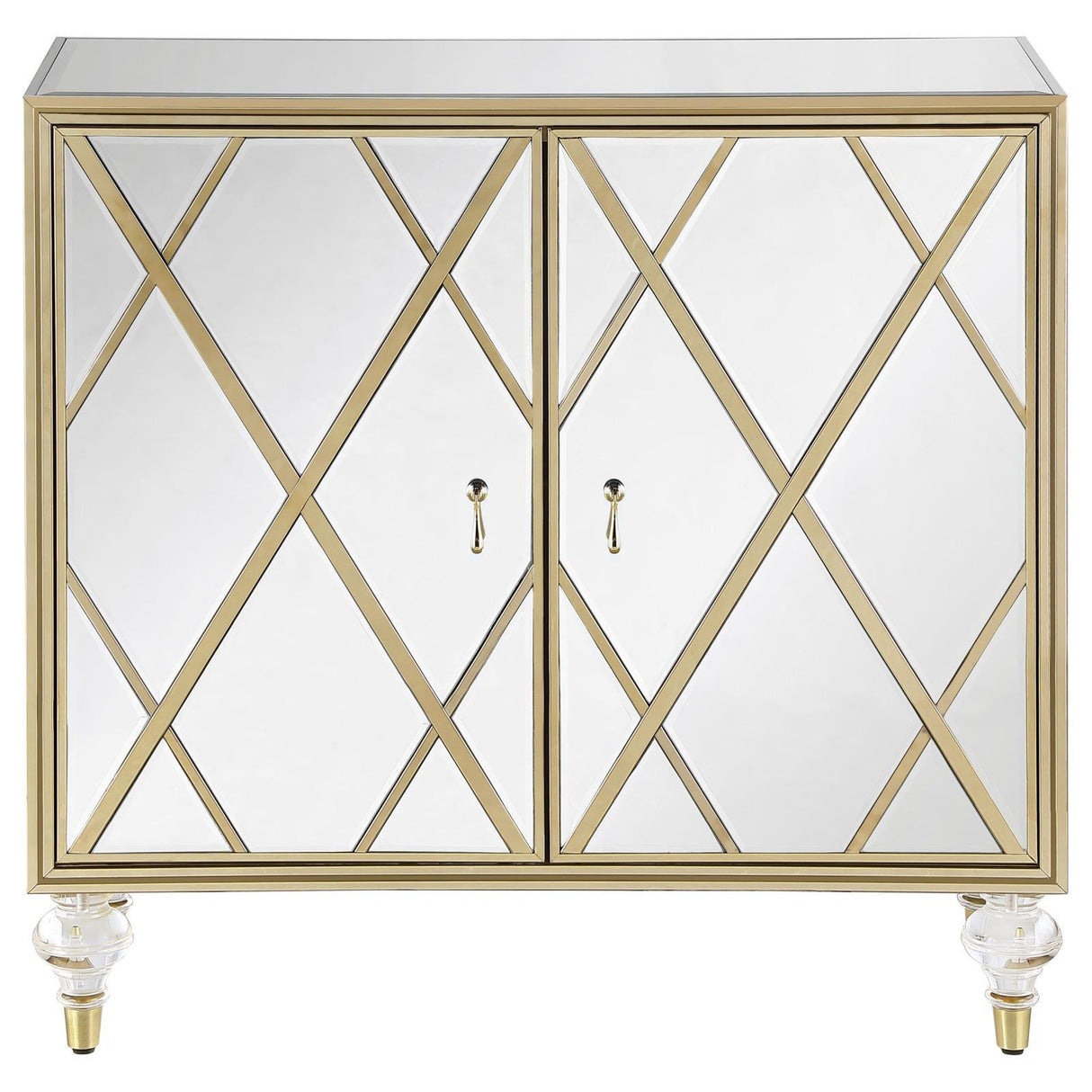 Astilbe Mirror/Champagne 2-Door Accent Cabinet by Coaster at Eve Furniture