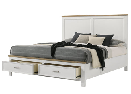 Aston White King Storage Bed by Crown Mark at Eve Furniture
