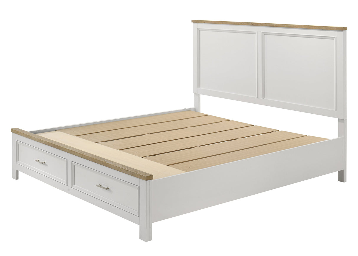 Aston White King Storage Bed by Crown Mark at Eve Furniture
