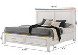 Aston White King Storage Bed by Crown Mark at Eve Furniture