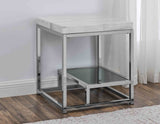 Aston White Marble End Table