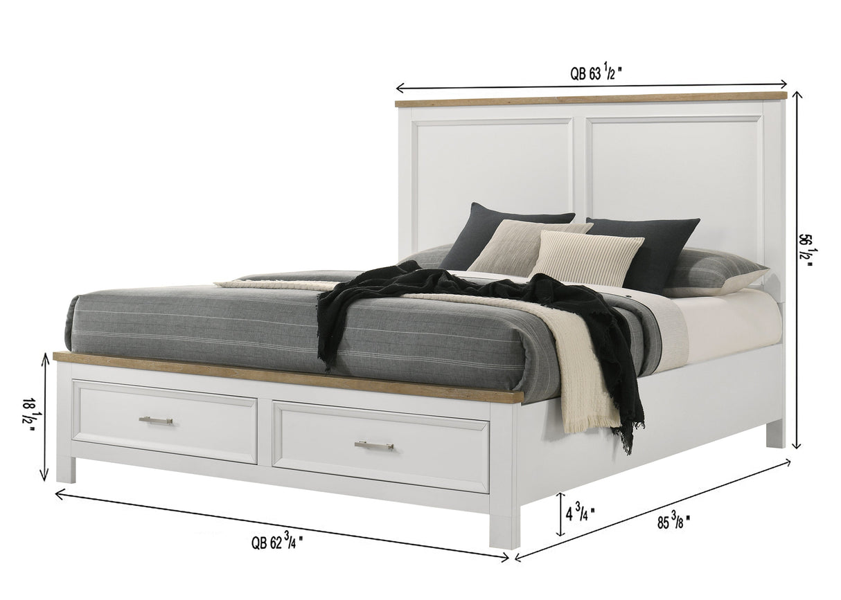 Aston White Queen Storage Bed by Crown Mark at Eve Furniture
