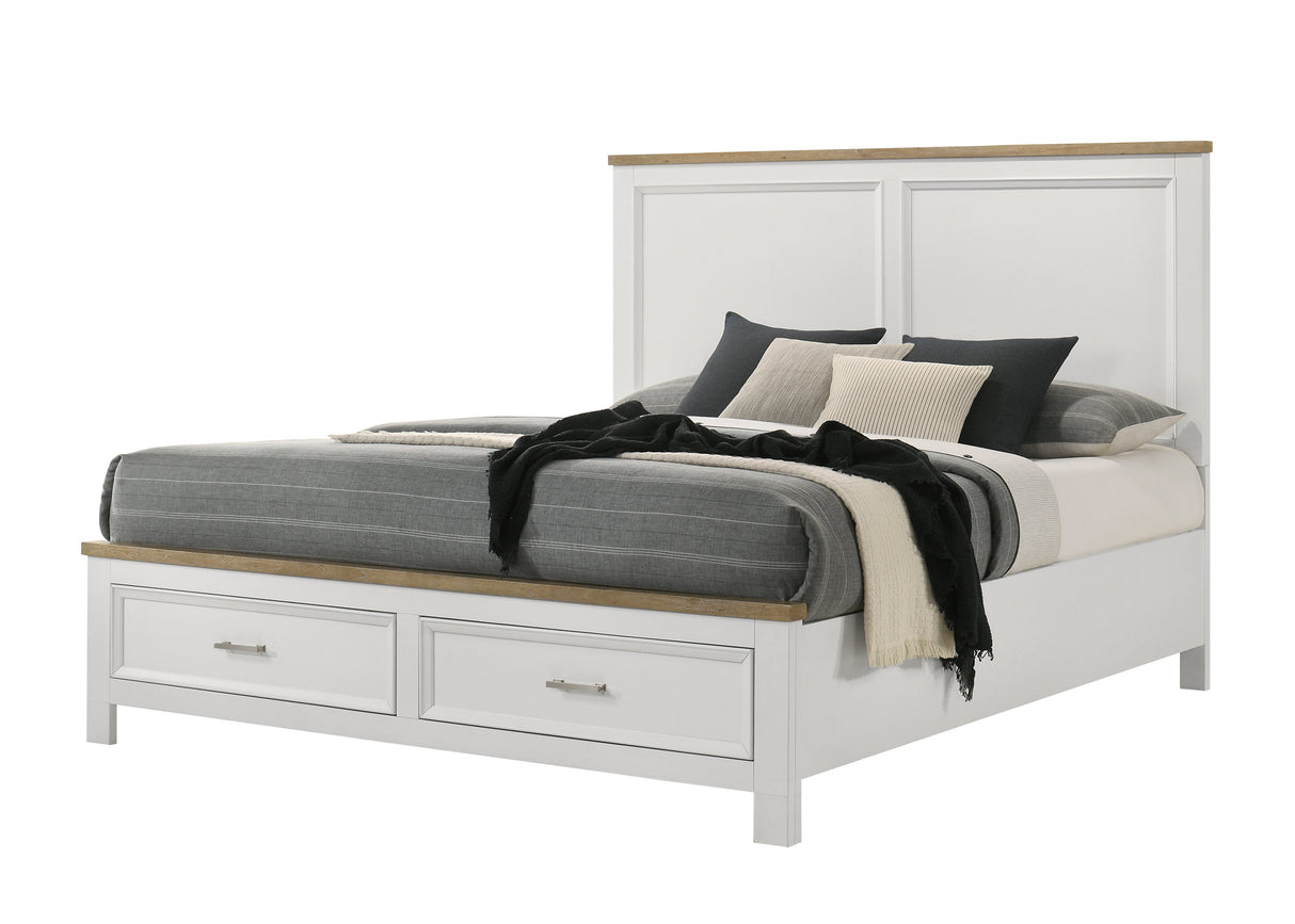 Aston White Queen Storage Bed by Crown Mark at Eve Furniture