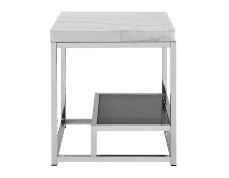Aston White Marble End Table by Steve Silver at Eve Furniture
