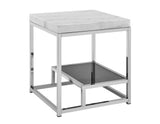 Aston White Marble End Table by Steve Silver at Eve Furniture