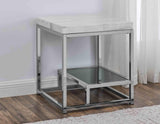 Aston White Marble End Table by Steve Silver at Eve Furniture