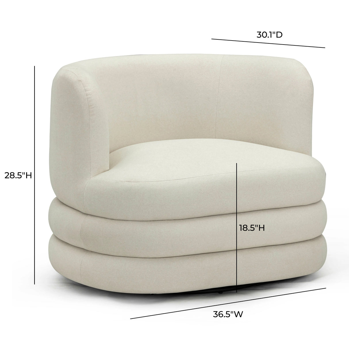 Astor Faux Mohair Swivel Hotel Lounge Chair by TOV Furniture at Eve Furniture