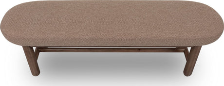Astor Wheat Bread/Claystone Oval Upholstered Bench by Modus Furniture at Eve Furniture