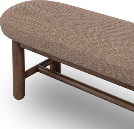 Astor Wheat Bread/Claystone Oval Upholstered Bench by Modus Furniture at Eve Furniture