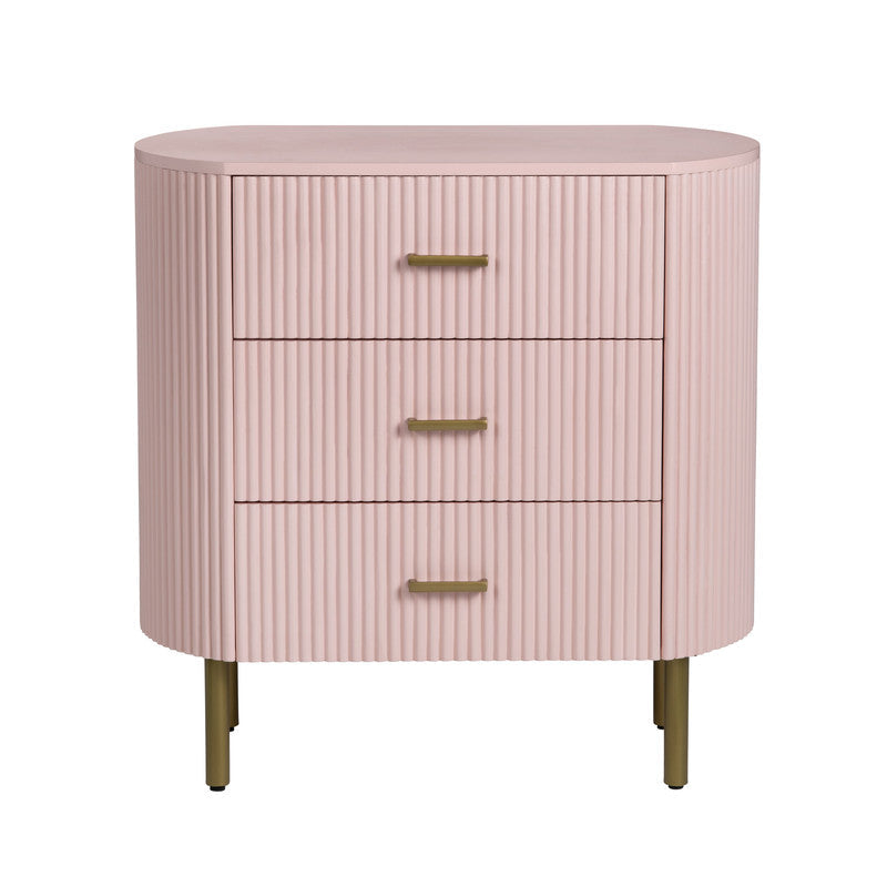 Astoria Pink Three-Drawer Chest by Crestview at Eve Furniture