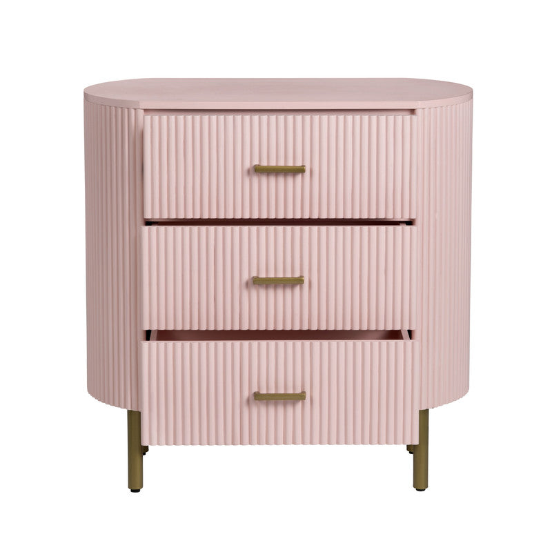 Astoria Pink Three-Drawer Chest by Crestview at Eve Furniture
