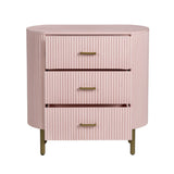 Astoria Pink Three-Drawer Chest by Crestview at Eve Furniture